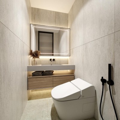 侘寂风卫生间3D模型下载